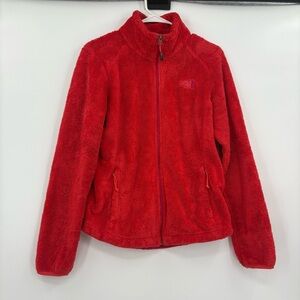 The north face red fleece‎ zip up jacket small